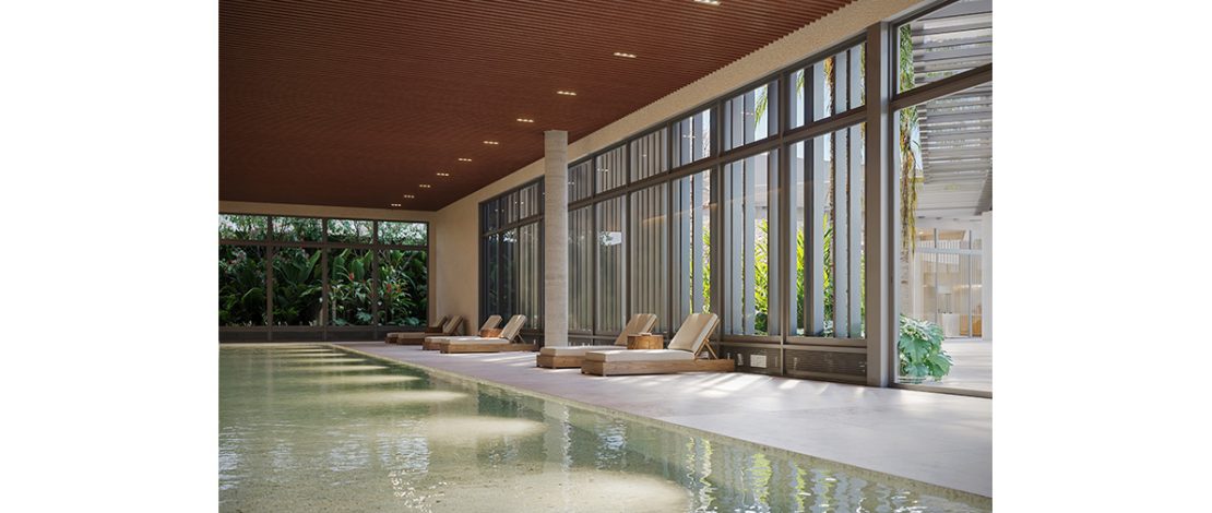 Perspectiva Ilustrada da Piscina Coberta
