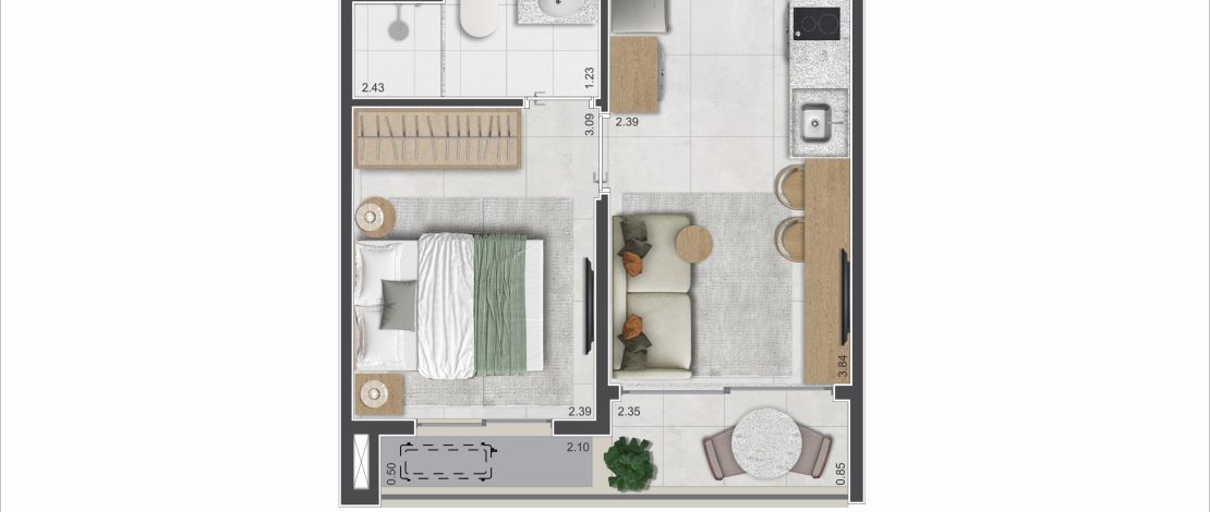 27m² | 1 Dorm. - HIS-2