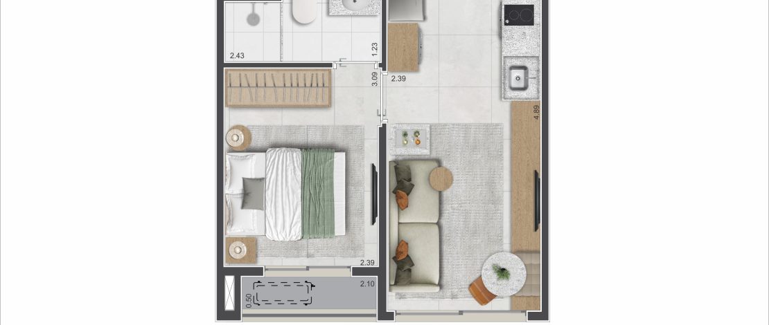 27m² | 1 Dorm. - HIS-2