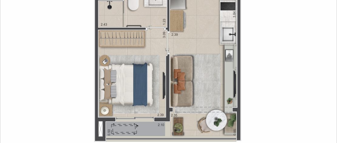 27m² | 1 Dorm. - HIS-2