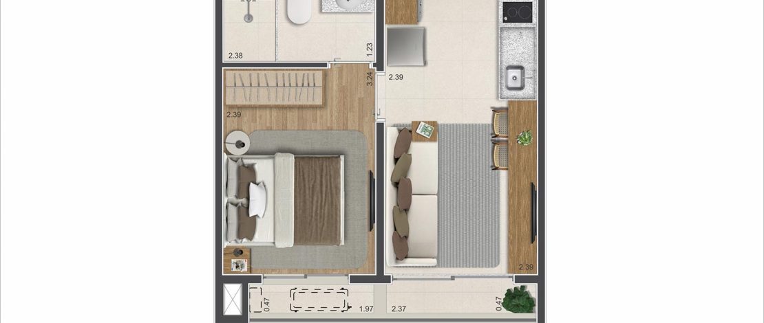 28m² | 1 Dorm.
