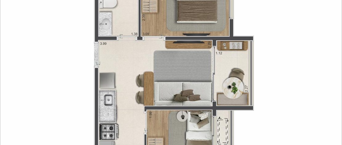 36m² | 2 Dorms.