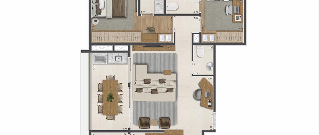 75m² | 2 Suítes