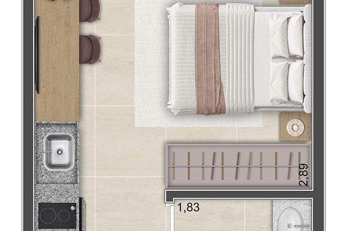 Studio de 21m²